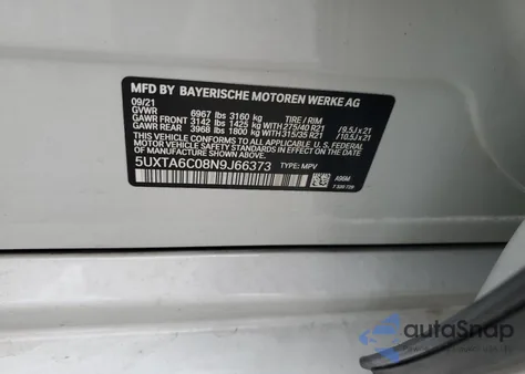 2022 BMW X5 xDrive45E z USA, uszkodzony, nr VIN 5UXTA6C08N9J66373